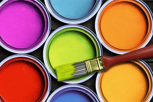 Colorful paint cans