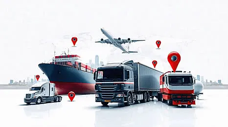 Multimodal logistics network: sea, road and air freight