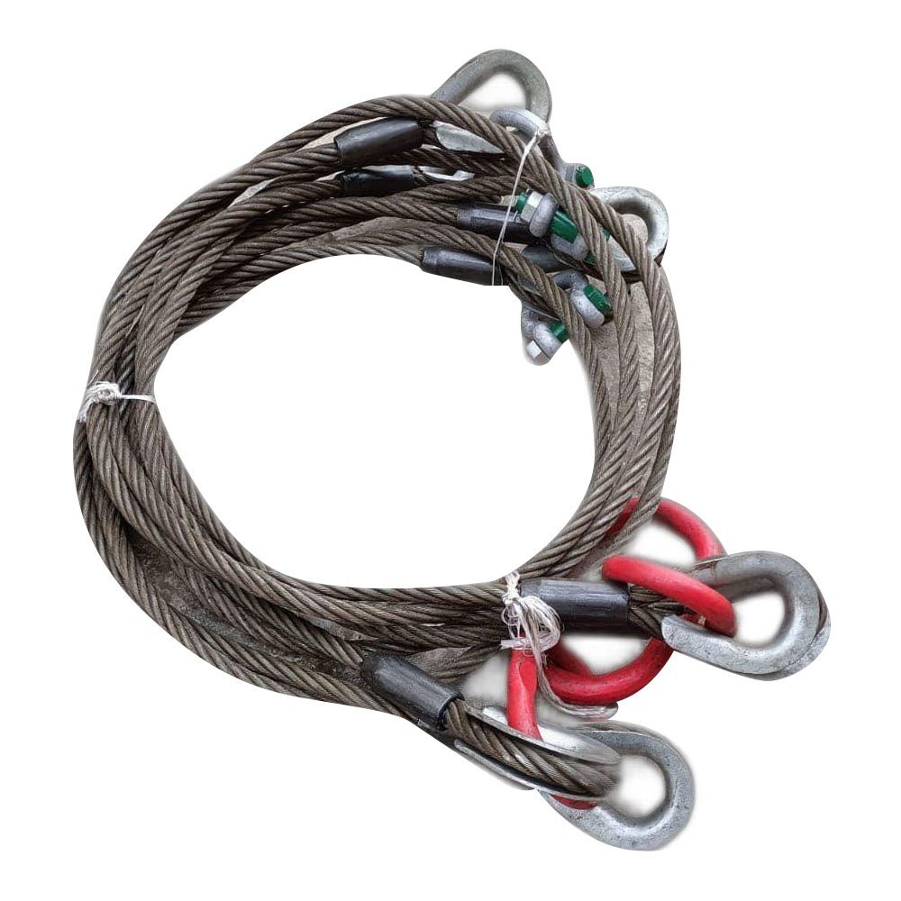 Wire rope slings with hooks