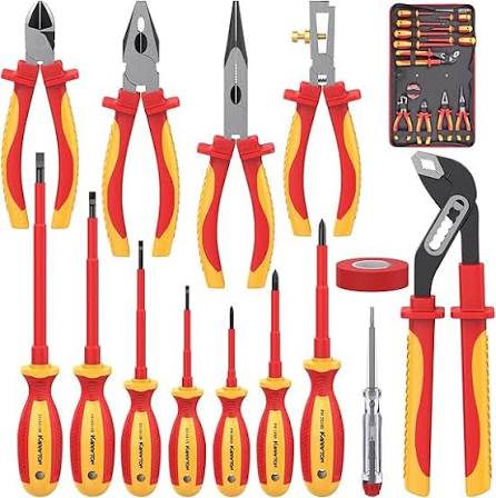 Insulated electrical hand tools set