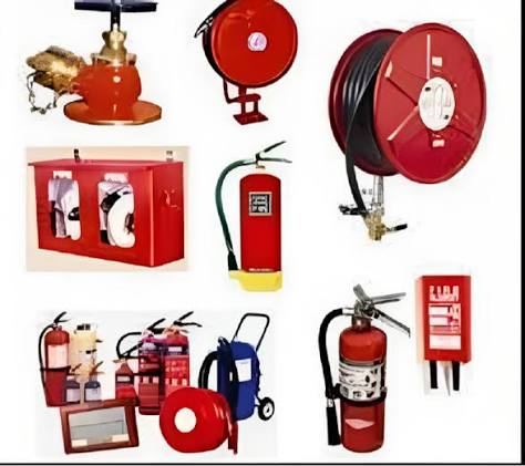 Fire fighting equipment on board a vessel