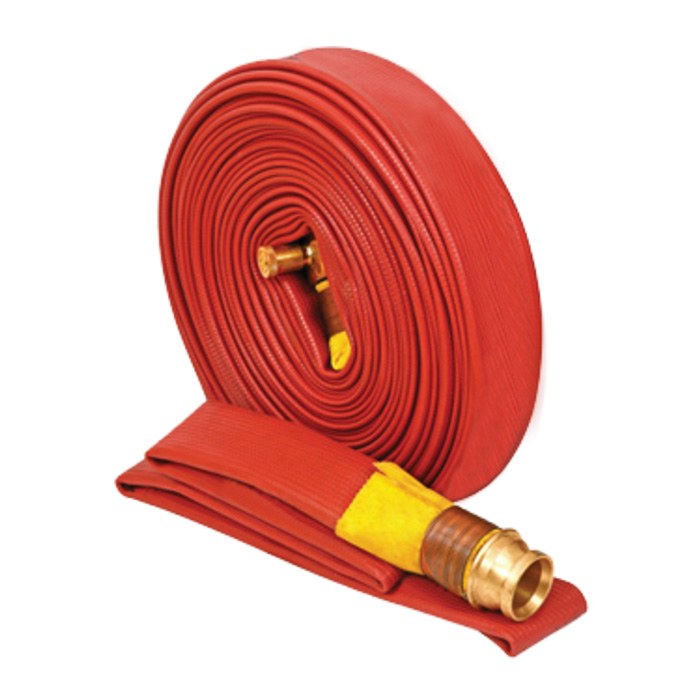 Marine fire hose with brass coupling