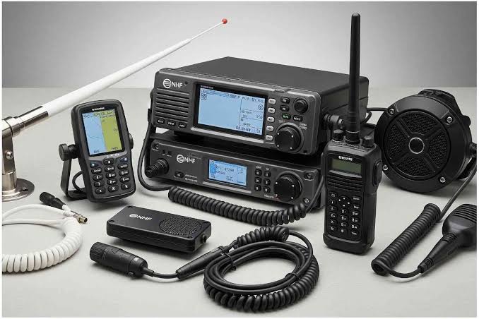 VHF MF HF radio equipment set